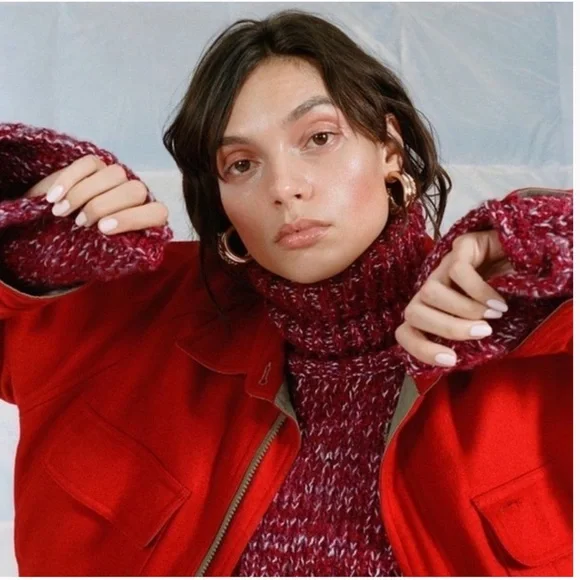 Urban Outfitters Turtleneck Chunky Knit Bell Sleeve Sweater - Picture 4 of 6